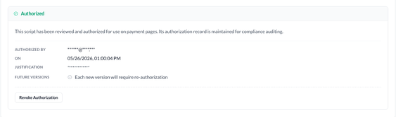 Authorized script audit logs in the Storefront Hosting Panel